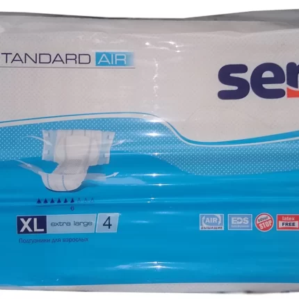 Подгузники для взрослых Seni Standart Air XL (4), обхват 130-170 см, 6 капель, 30 шт.
