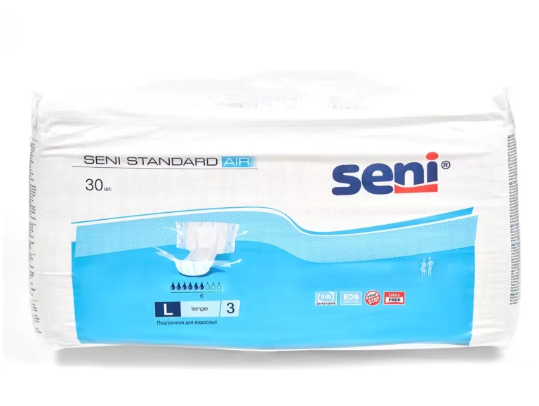 Подгузники для взрослых Seni Standart Air Large (3) 30 шт, 5 капель